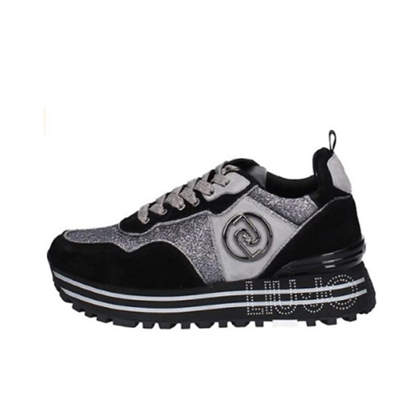 Sneaker Donna in camoscio, mesh e lurex