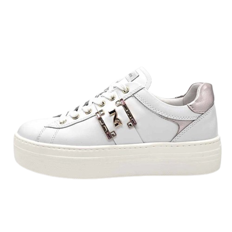 Sneaker Donna NERO GIARDINI in pelle - E409967D/707 BIANCO