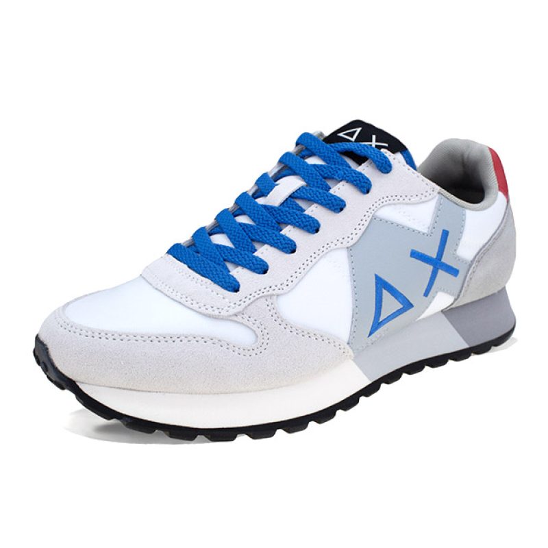 Sneaker Uomo SUN68 in tessuto e camoscio - JAKI SOLID Z34111 BIANCO