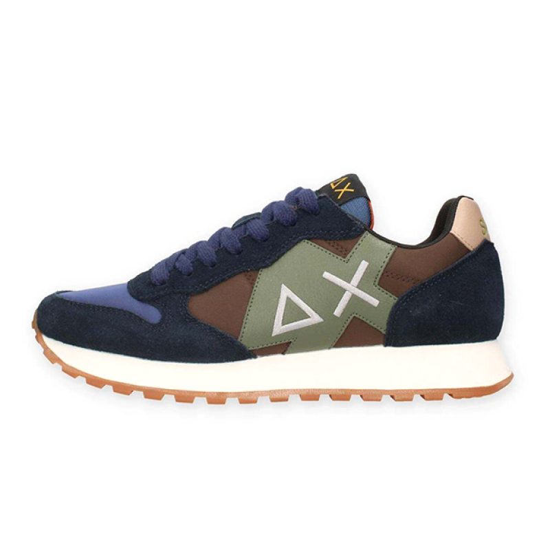 Sneaker Uomo SUN68 in tessuto nylon e camoscio - JAKI BICOLOR Z44114 NAVY BLUE