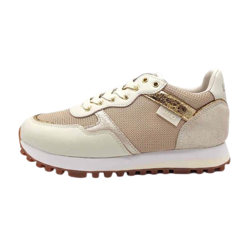 Sneaker Donna LIU JO WONDER01 in pelle, camoscio e tessuto - BF3001 PX340 CONCHIGLIA