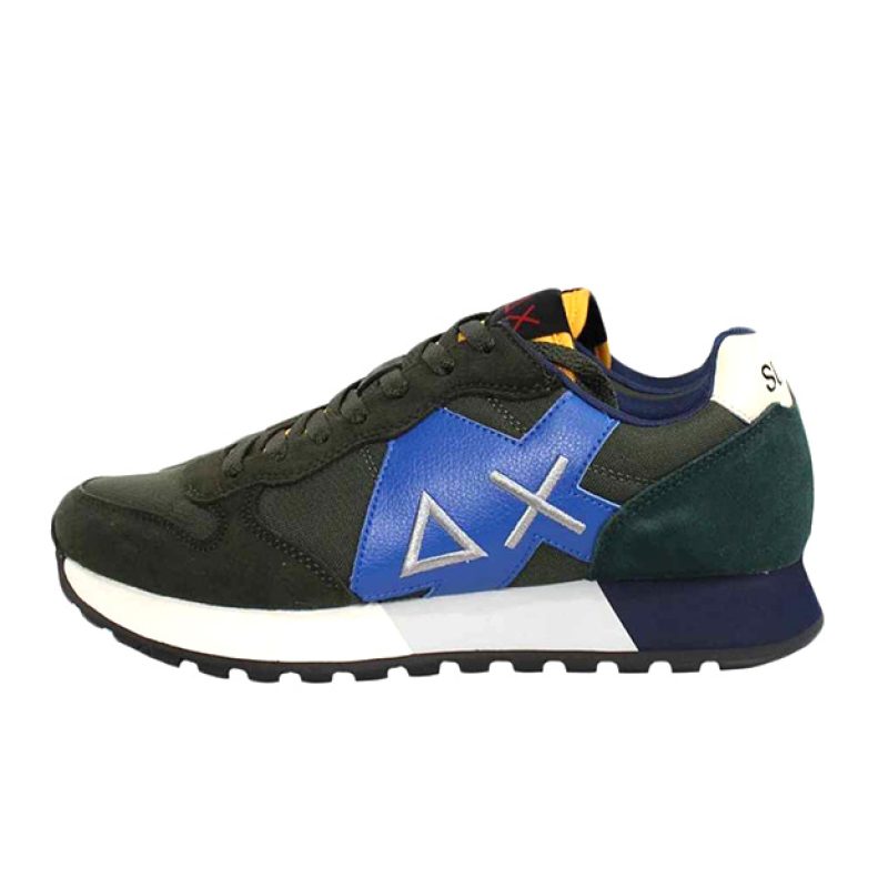 Sneaker Uomo SUN68 in tessuto e camoscio - JAKI BASIC Z43113 MILITARE SCURO