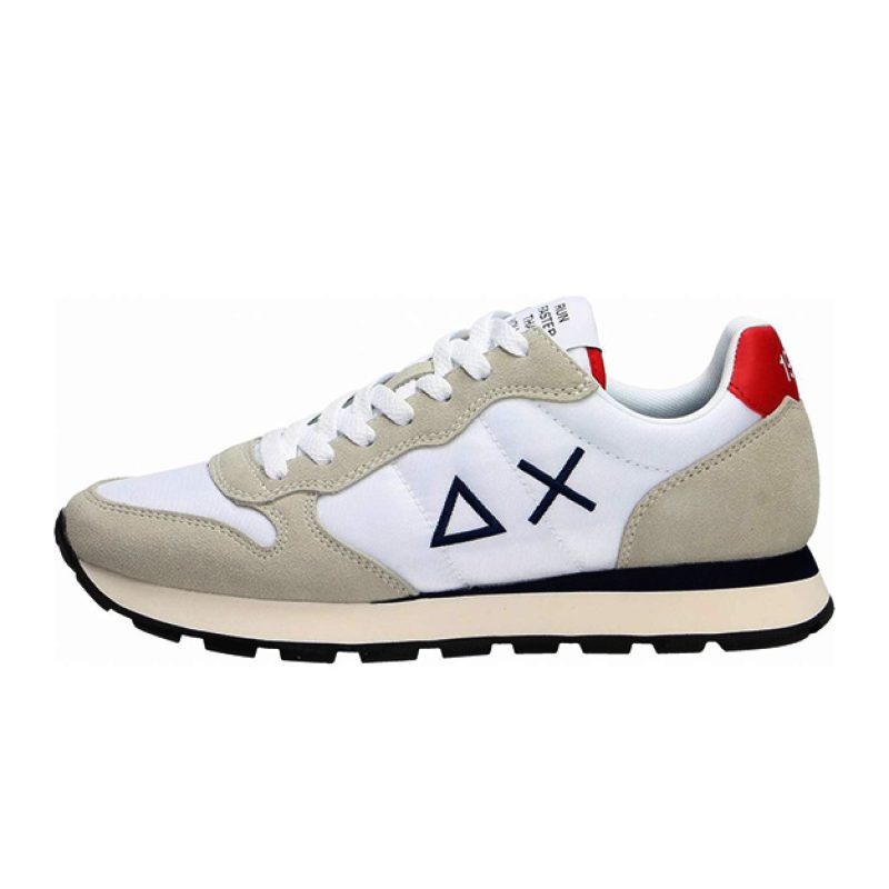 Sneaker Uomo SUN68 in tessuto e camoscio - TOM SOLID NYLON Z33101 BIANCO