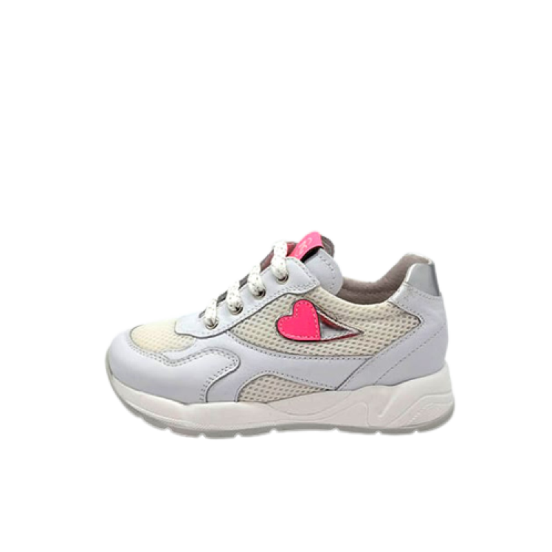 Sneaker Bambina NERO GIARDINI KIDS in pelle e tela - E227180F/707 BIANCO