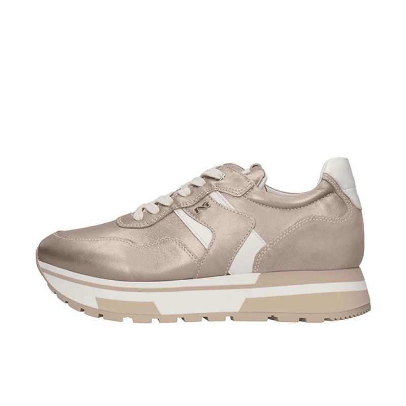 Sneaker Donna NERO GIARDINI in pelle e camoscio - E218070D/671 ROSA ANTICO