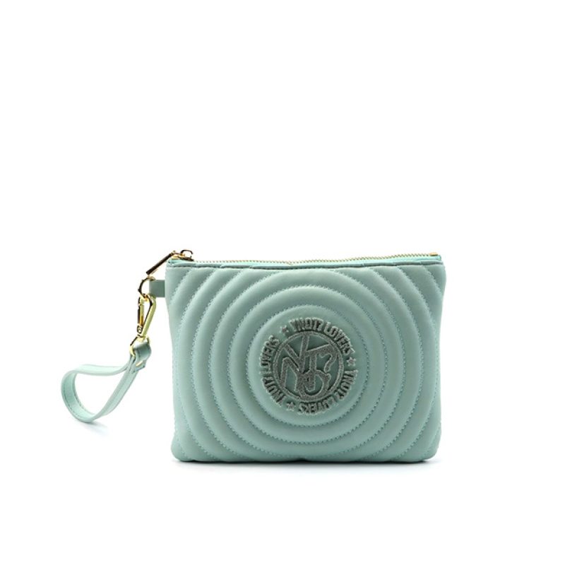 Pochette Small trapuntata Donna YNOT? in ecopelle - ROU-011S2 GREEN