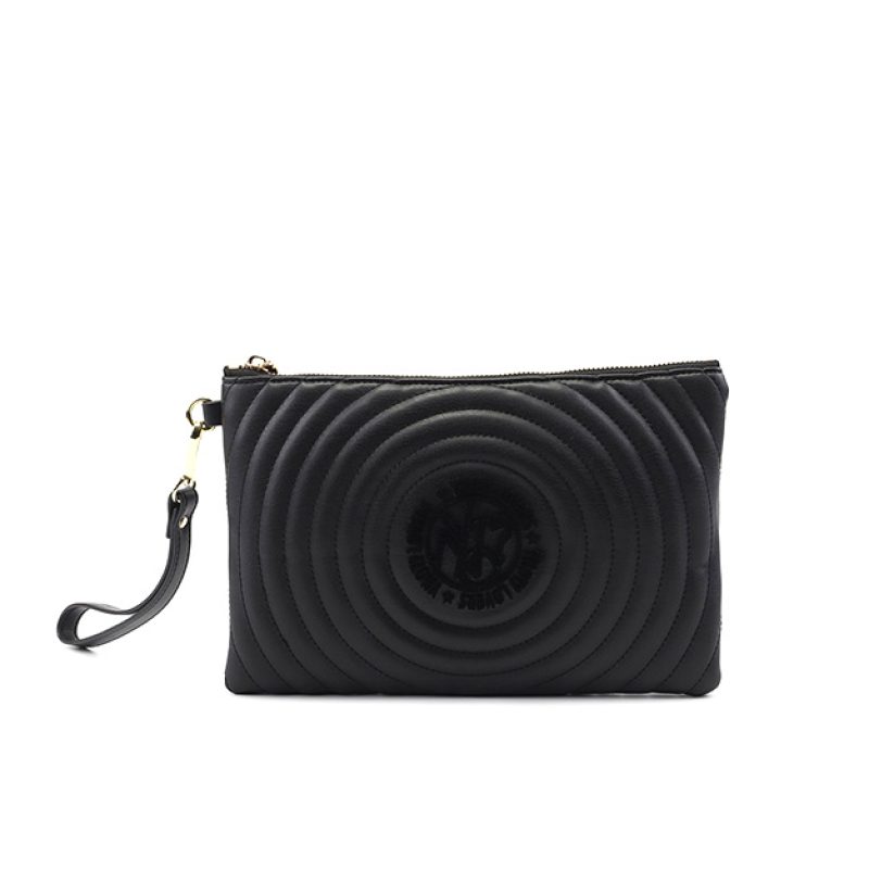 Pochette Large trapuntata Donna YNOT? in ecopelle - ROU-010S2 BLACK