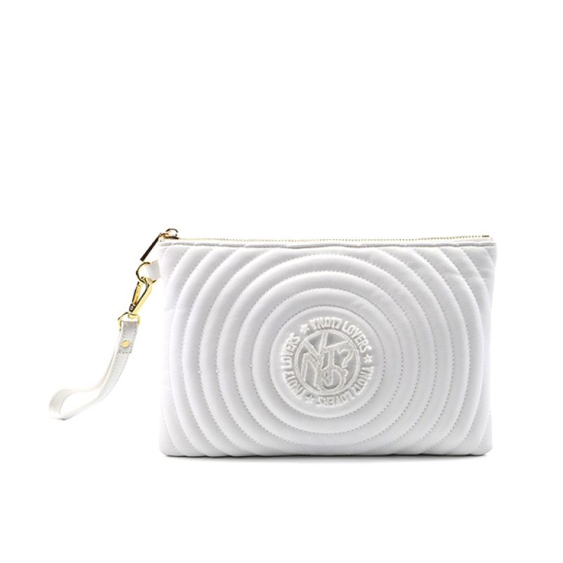Pochette Large trapuntata Donna YNOT? in ecopelle - ROU-010S2 WHITE