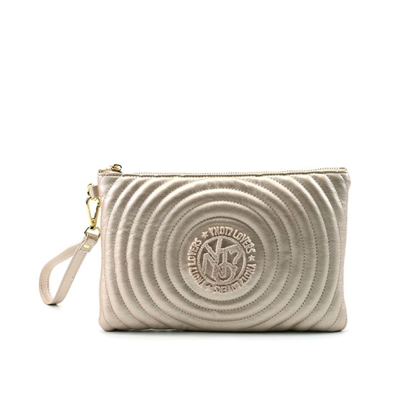 Pochette Large trapuntata Donna YNOT? in ecopelle - ROU-010S2 PLATINUM
