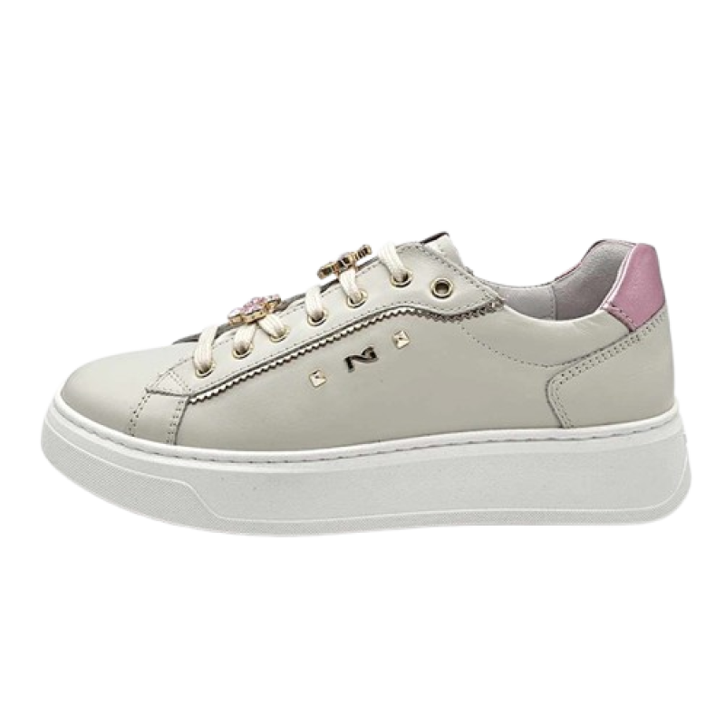 Sneaker Donna NERO GIARDINI in pelle - E513060D713 OSSO