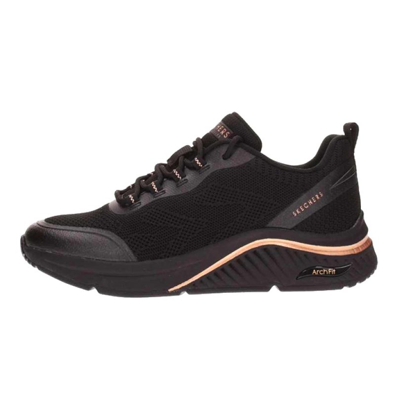 Sneaker Donna SKECHERS ARCH FIT MILES in tessuto mesh ingegnerizzato - 155567BBK BLACK