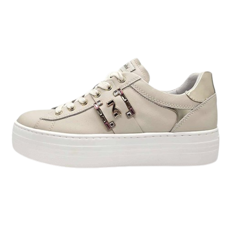 Sneaker Donna NERO GIARDINI in pelle - E409967D/710 MILK