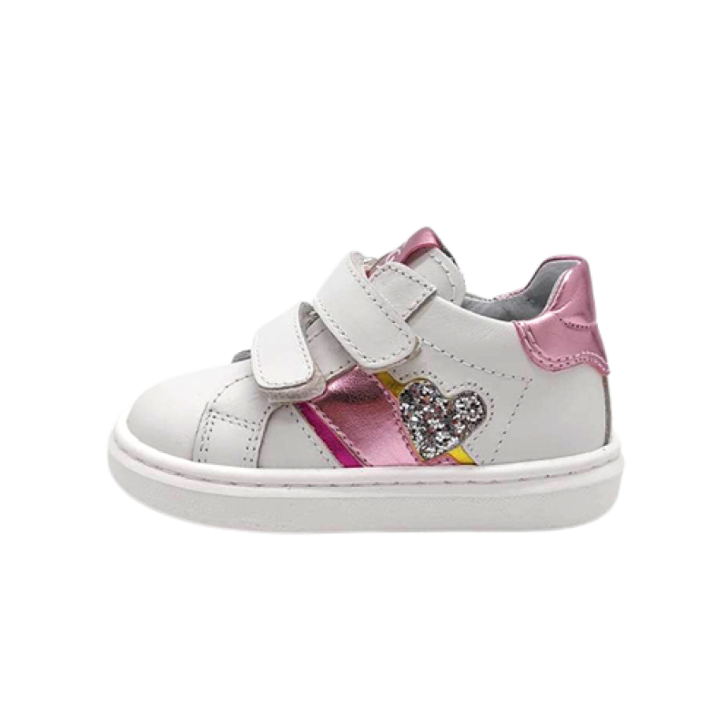 Sneaker Bimba NERO GIARDINI KIDS in pelle - E322374F/707 BIANCO