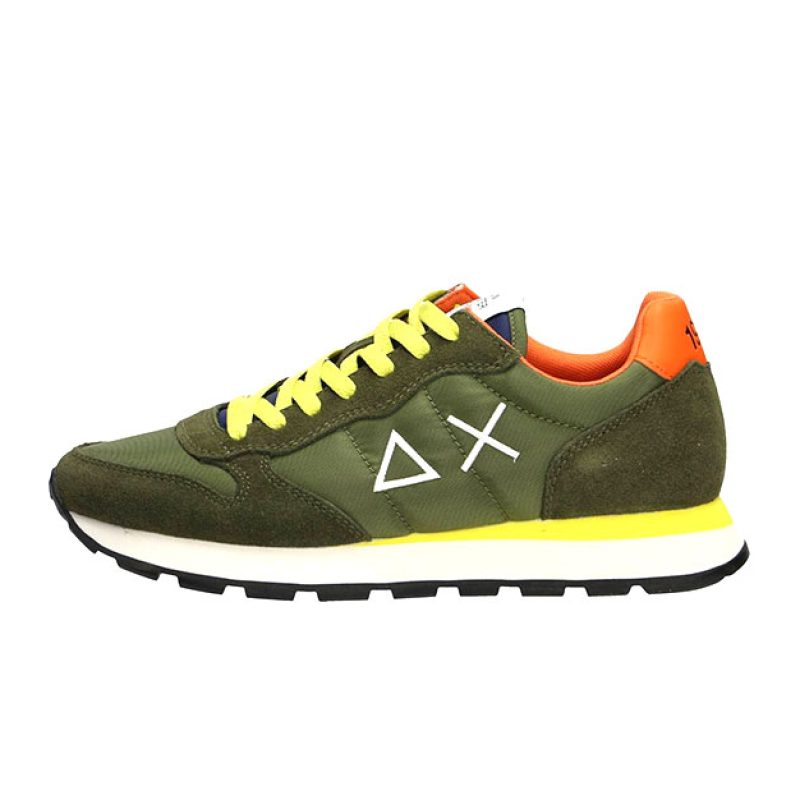 Sneaker Uomo SUN68 in tessuto e camoscio - TOM SOLID NYLON Z33101 MILITARE