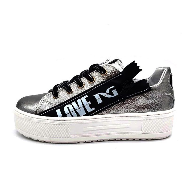 Sneaker Bambina NERO GIARDINI TEENS in pelle - I232441F/100 ACCIAIO