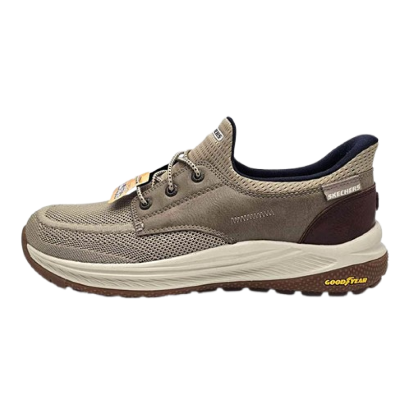 Sneaker Uomo da barca SKECHERS in tessuto mesh ingegnerizzato ed inserto in ecopelle- 205467TPE TAUPE
