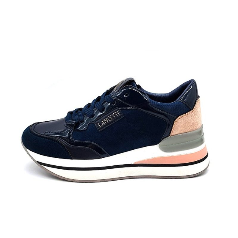 Sneaker Donna Lancetti in camoscio e pelle lucida - LT94805SD NAVY
