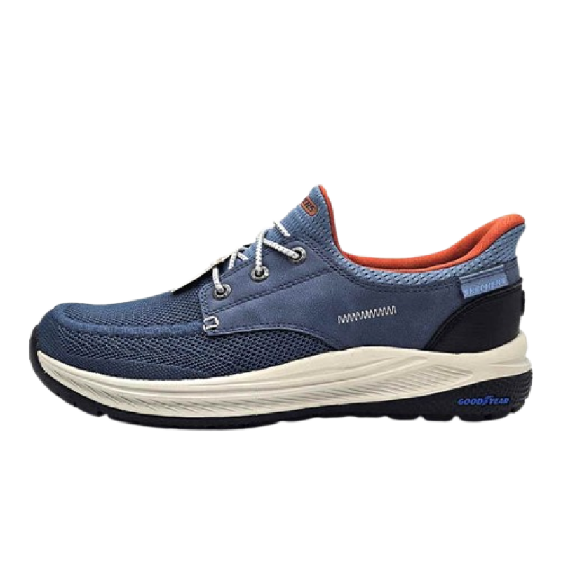 Sneaker Uomo da barca SKECHERS in tessuto mesh ingegnerizzato ed inserto in ecopelle- 205467BLU BLUE