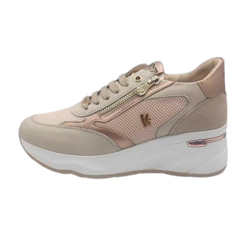 Sneaker Donna KEYS in pelle e camoscio - K-9045 BEIGECIPRIA
