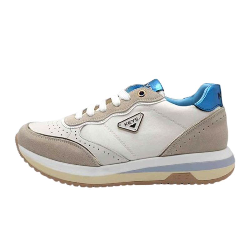 Sneaker Donna KEYS in camoscio e tessuto raso - K-9232 LAMBCELESTEBEIGE