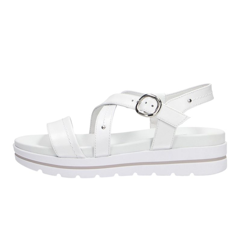 Sandalo Donna NERO GIARDINI in pelle - E410721D707 BIANCO