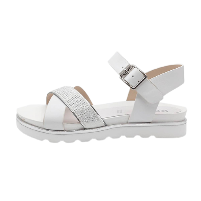 Sandalo Donna KEYS in pelle - K-8160 WHITE/SILVER