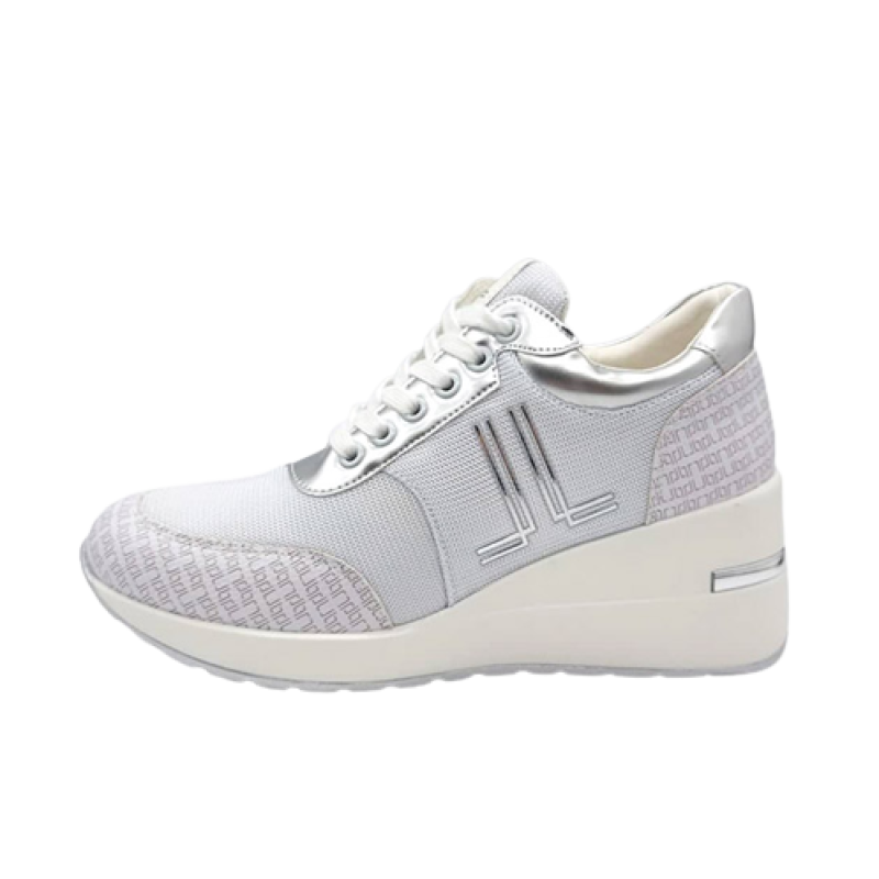 Sneaker Donna LANCETTI in tessuto mesh ed ecopelle - LT94825SD WHITE/SILVER
