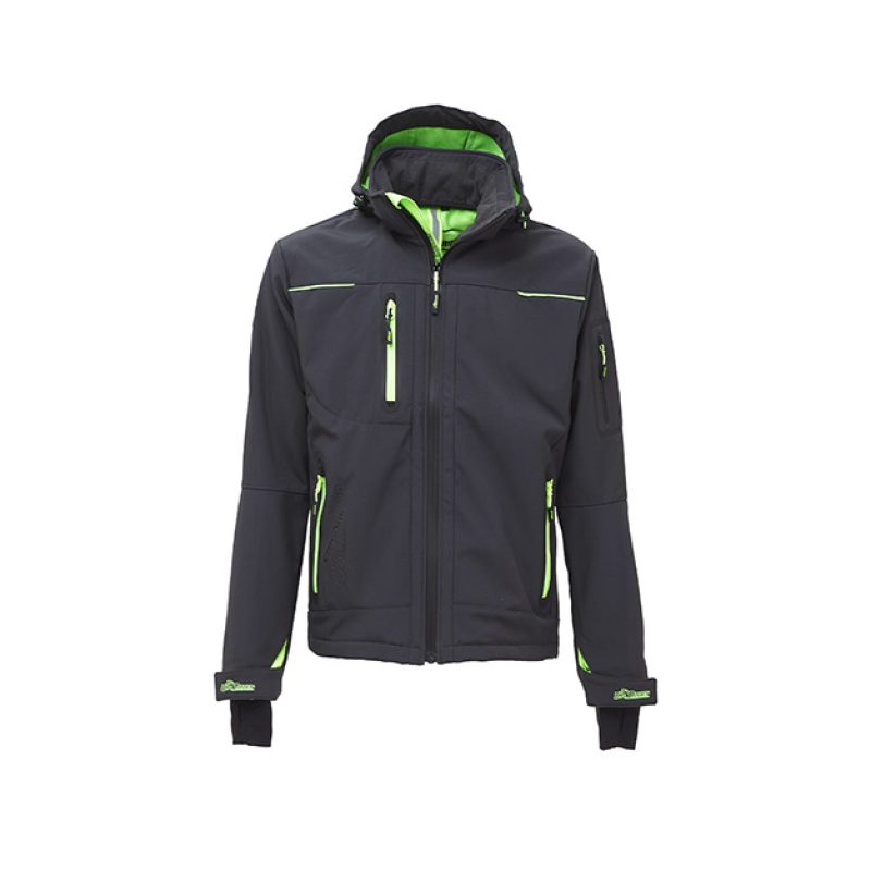 Giubbotto U-POWER SOFT SHELL SPACE - SPACE FU187RL ASPHALT GREY/GREEN