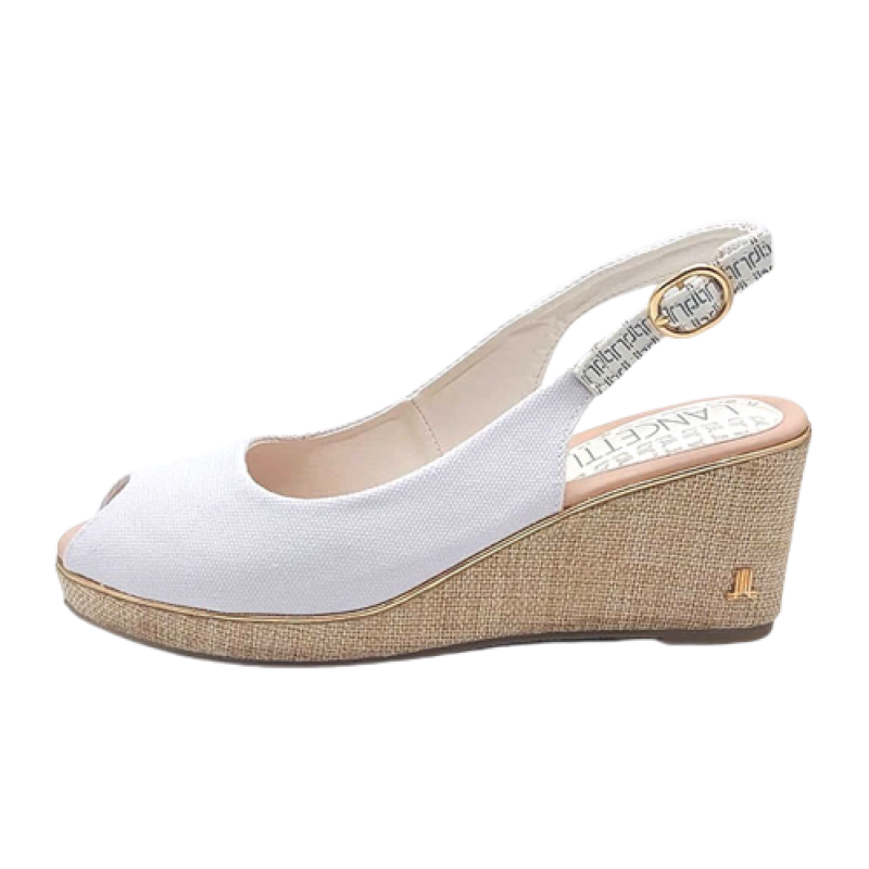 Sandalo Donna LANCETTI in tessuto - LT211SD WHITE