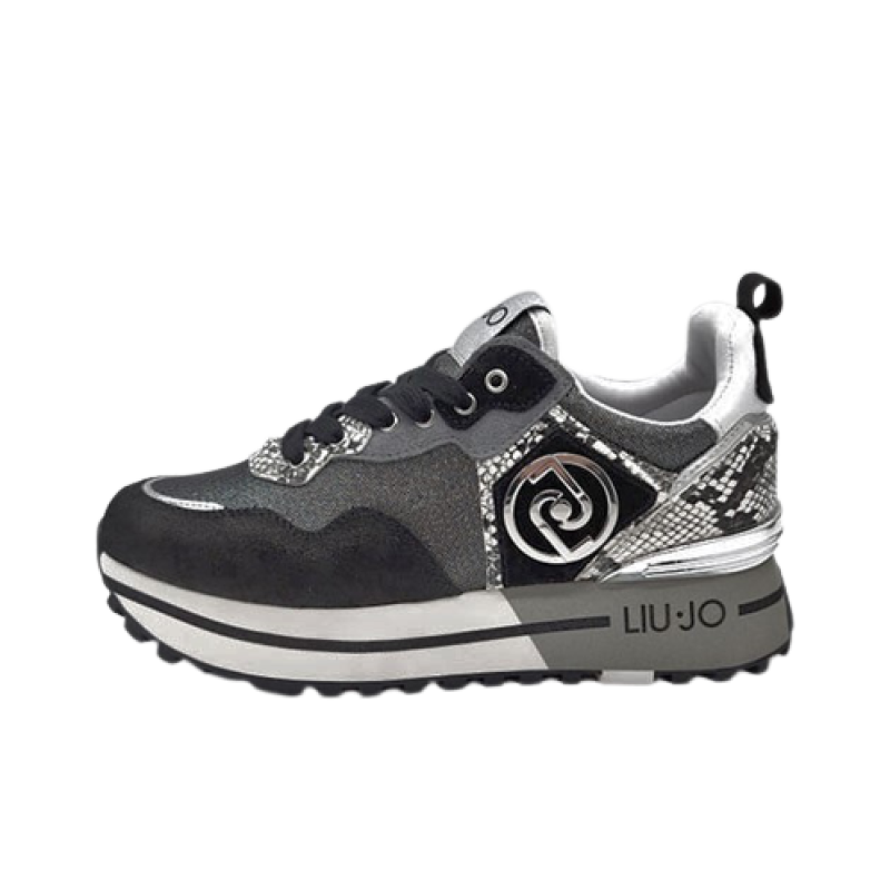 Sneaker Donna LIU JO Maxi Wonder in camoscio e tessuto - BA2051 PX227 BLACK