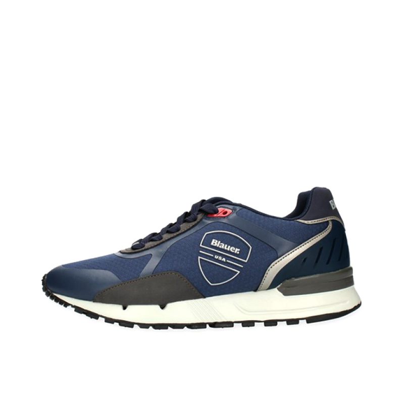 Sneaker Uomo in tessuto nylon e pelle
